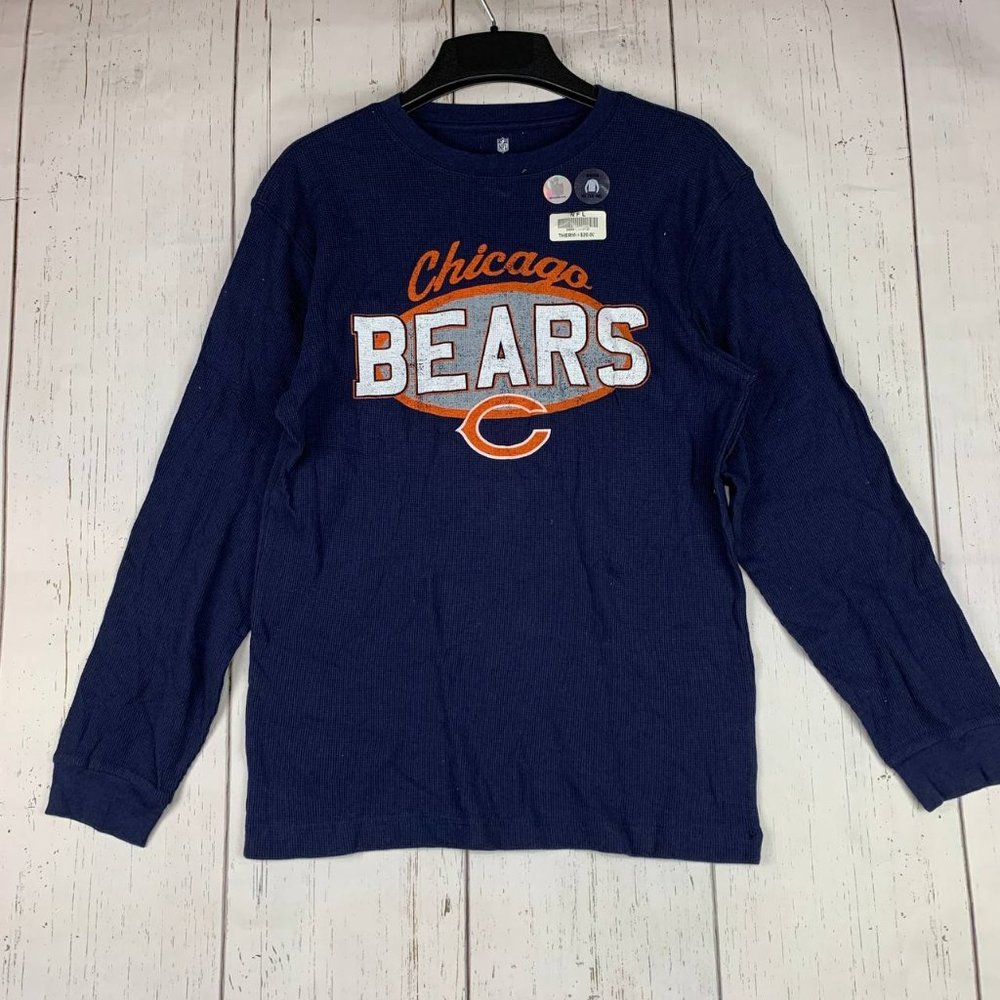 Chicago Bears NFL XL Team Apparel Long Sleeves Thermal Sweatshirt Blue New Youth